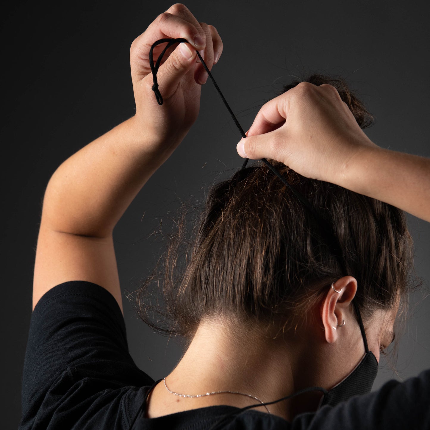 New!!! Adult Solid Black Wrap Around Daily Face Mask