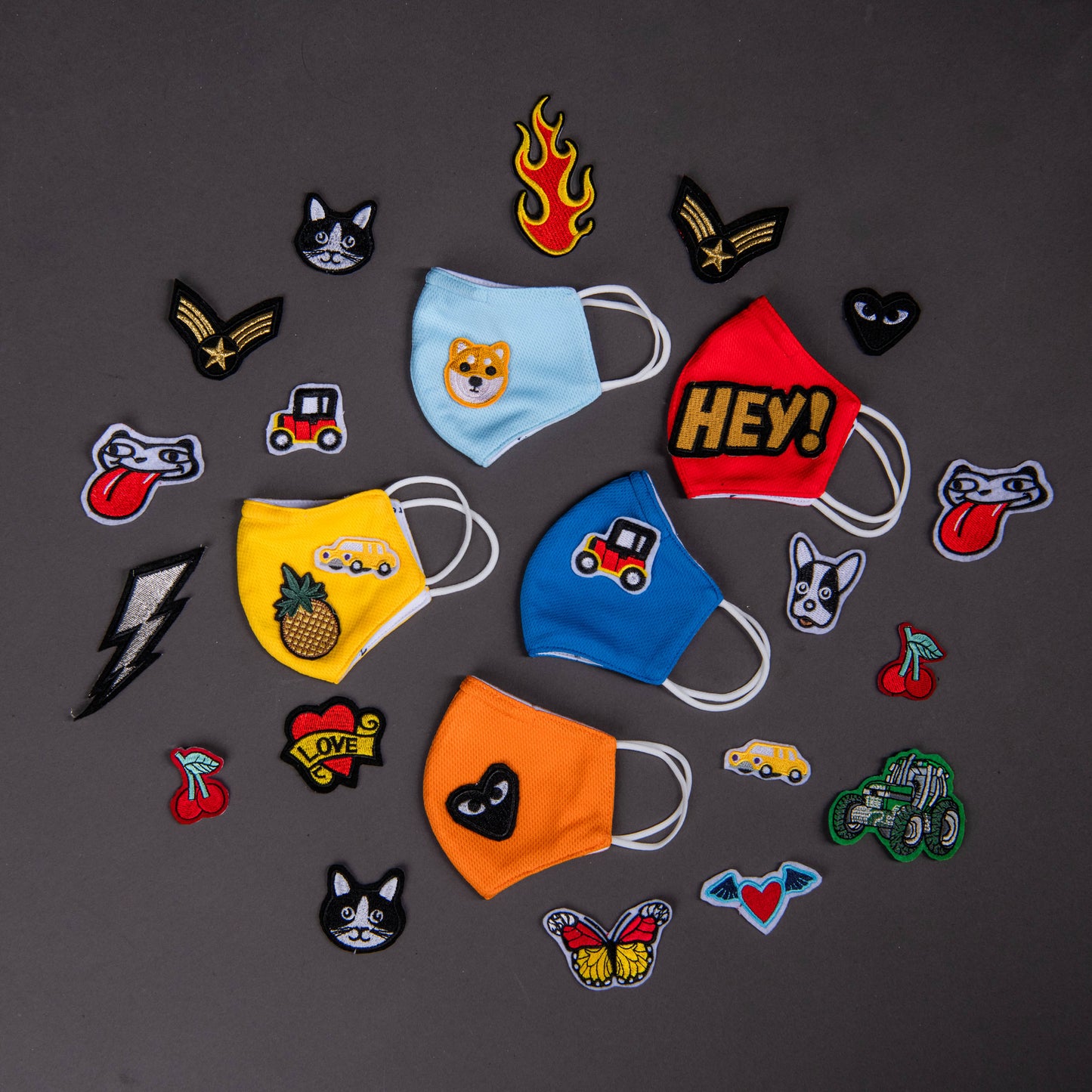 KIDS CRAFT PACK -- 10 MASKS + IRON ON PATCHES