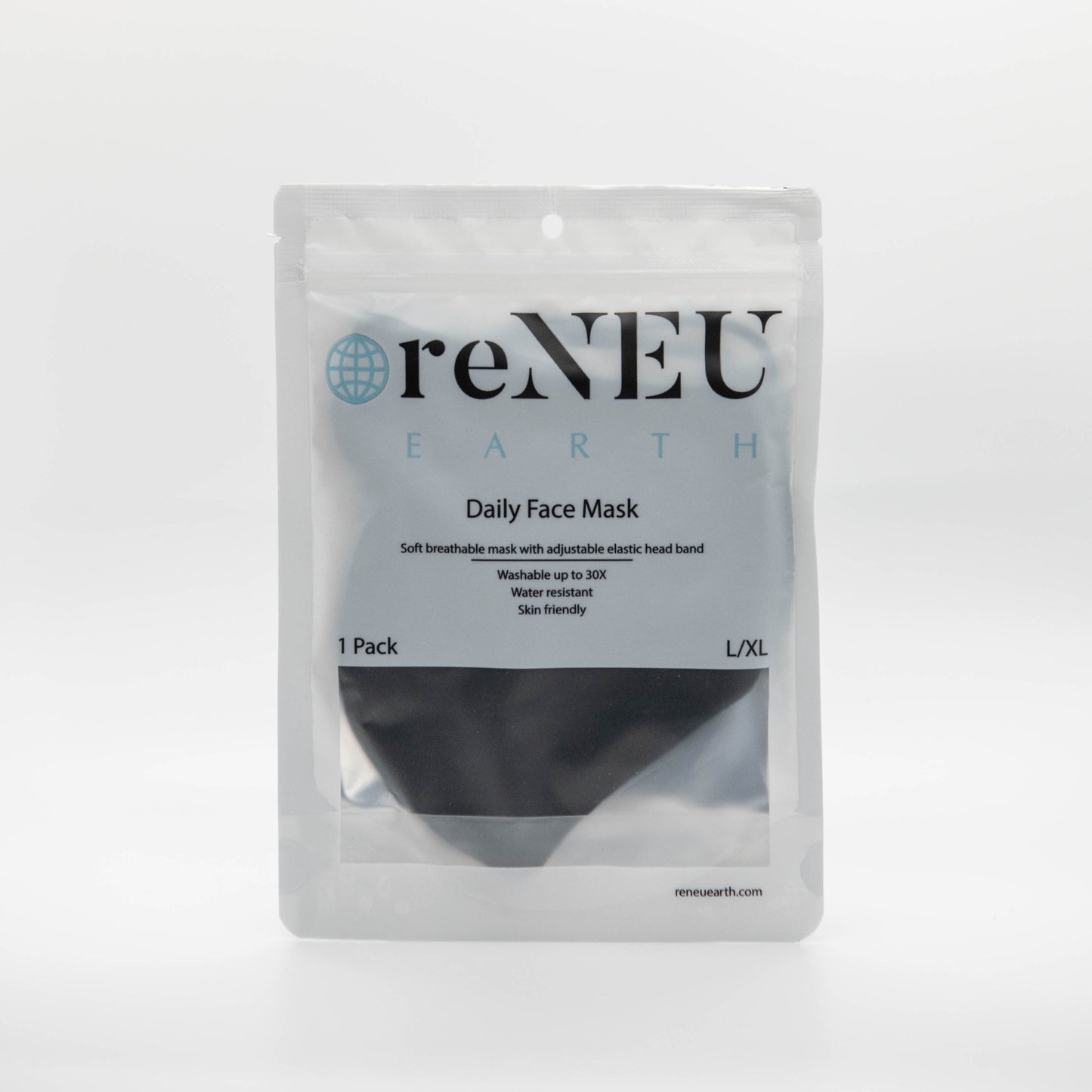 New!!! Adult Solid Black Wrap Around Daily Face Mask