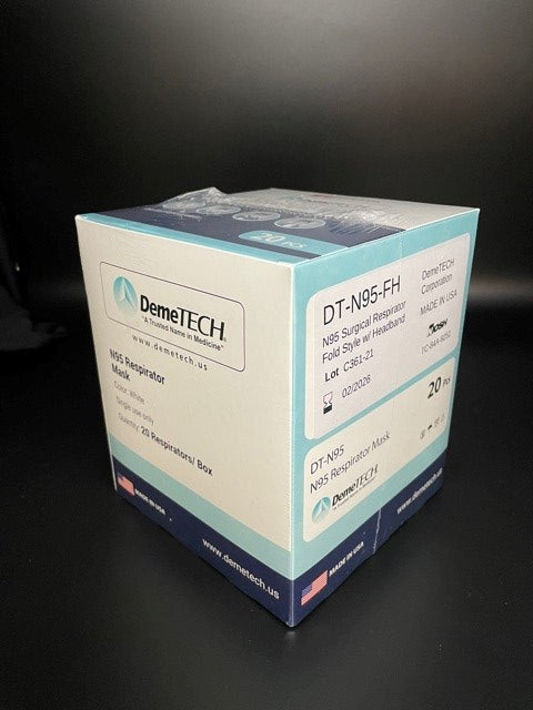 DemeMASK-N95 Respirator Fold Style-Niosh Approved-Made in USA-20 per box