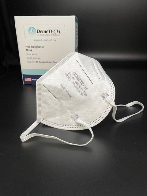 DemeMASK-N95 Respirator Fold Style-Niosh Approved-Made in USA-20 per box