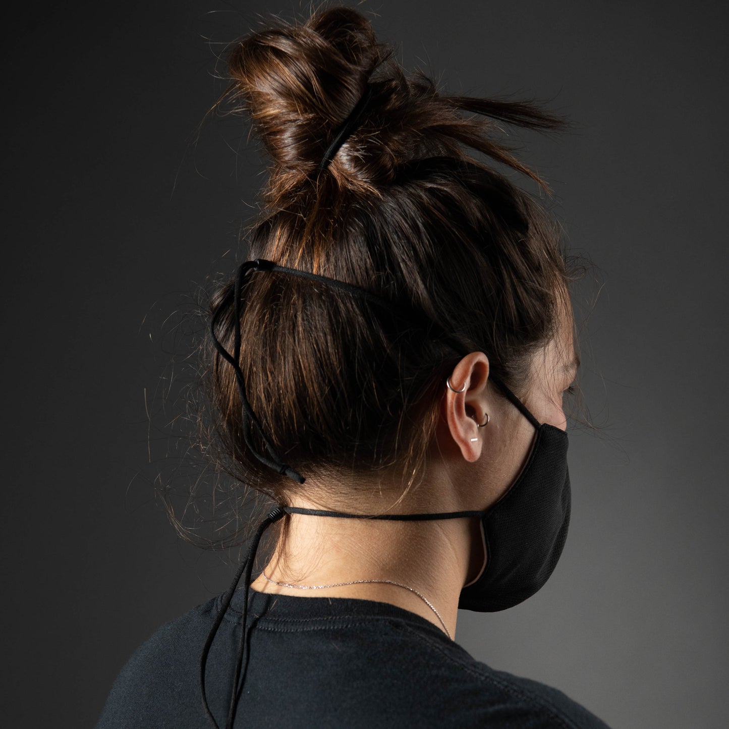 New!!! Adult Solid Black Wrap Around Daily Face Mask