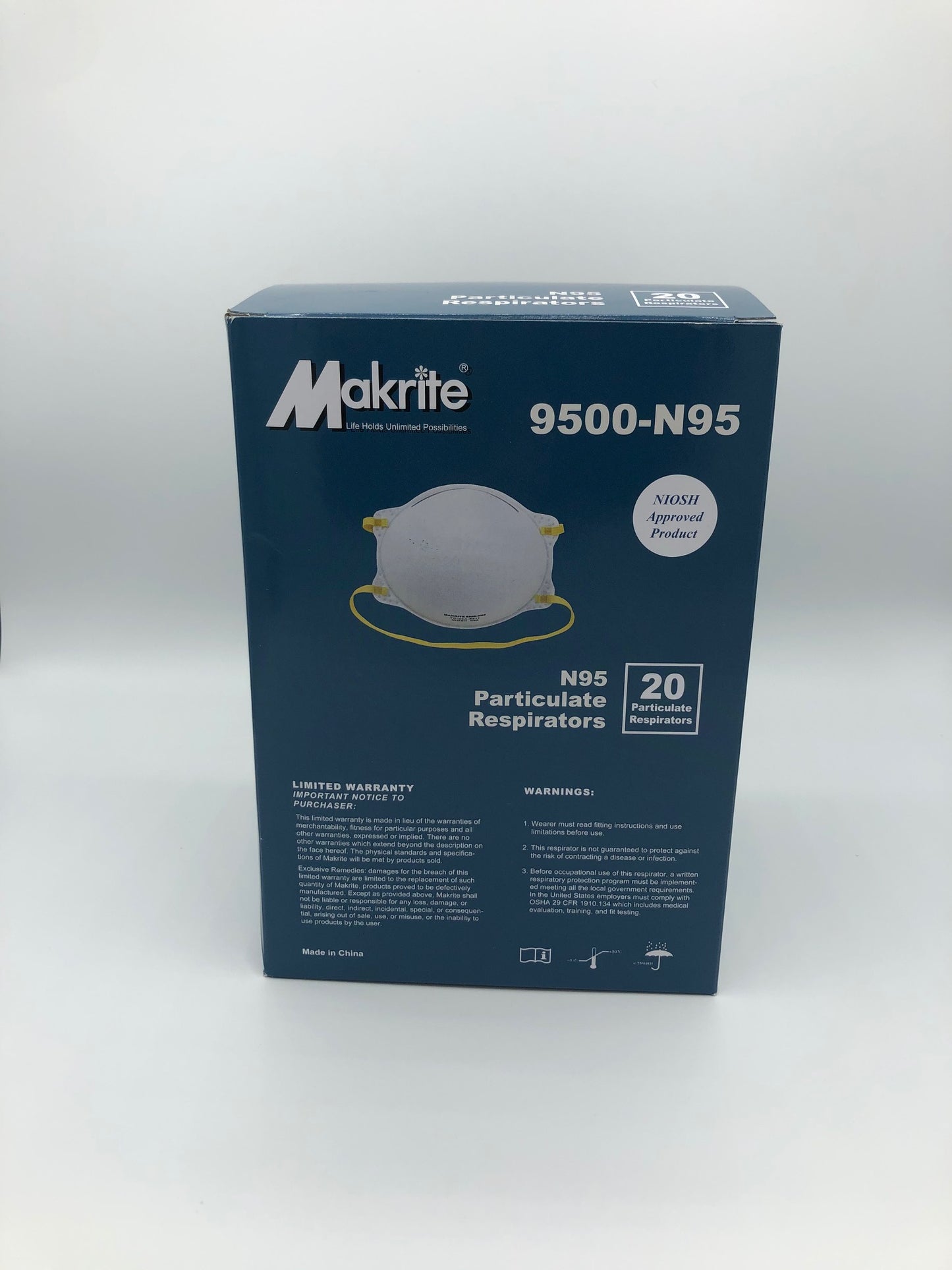 Makrite N95-9500-Niosh Approved-20 per box